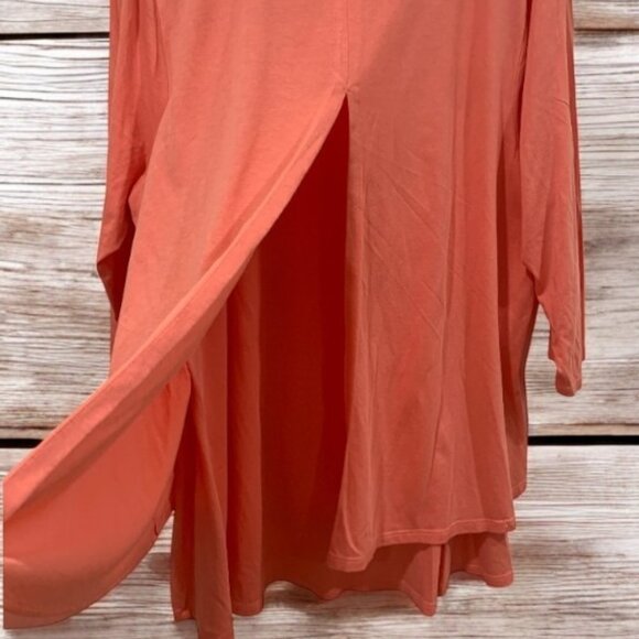 J.Jiill Pure Jill Elliptical Tunic Layered Peach Knit 3/4 Sleeves Coquette 2XL - Picture 3 of 7